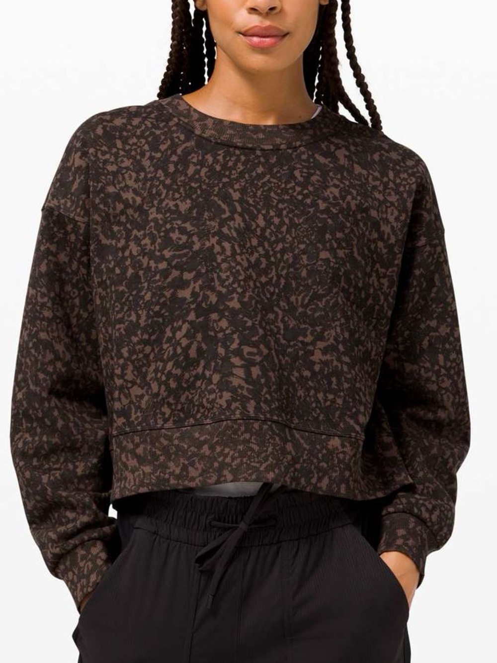 Lululemon Perfectly Oversized Crop Crew Camo - Sz 4